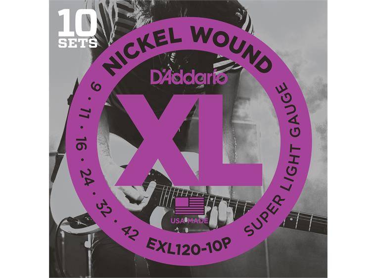 D'Addario EXL120-10P El.Gitar Strenger (009-042) 10 Pack